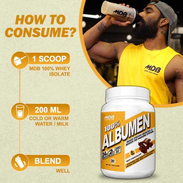 MDB 100% Albumen 1 Kg - How to Consume