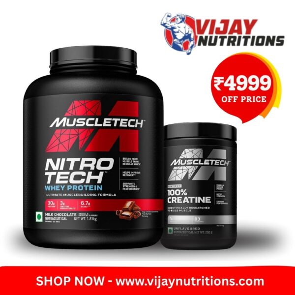 MuscleTech NitroTech Whey Protein 1.81kg + MuscleTech 100% Creatine 250g