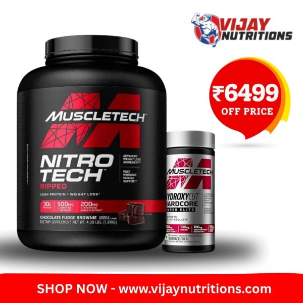 MuscleTech NitroTech Ripped Whey Protein 1.81kg + MuscleTech Hydroxy Cut 100 Veggie capsules