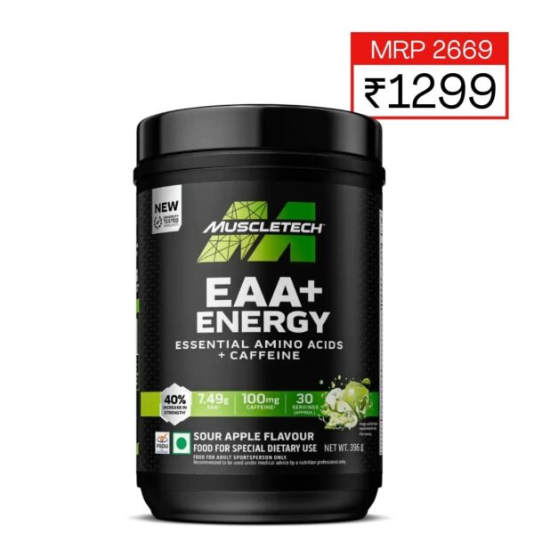 MuscleTech Eaa + Energy | 30 Servings | Sour Apple, Powder