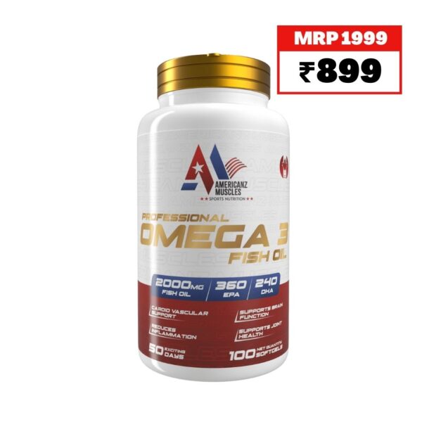 Americanz Muscles Professional Omega 3 Fish Oil - 100 Softgels
