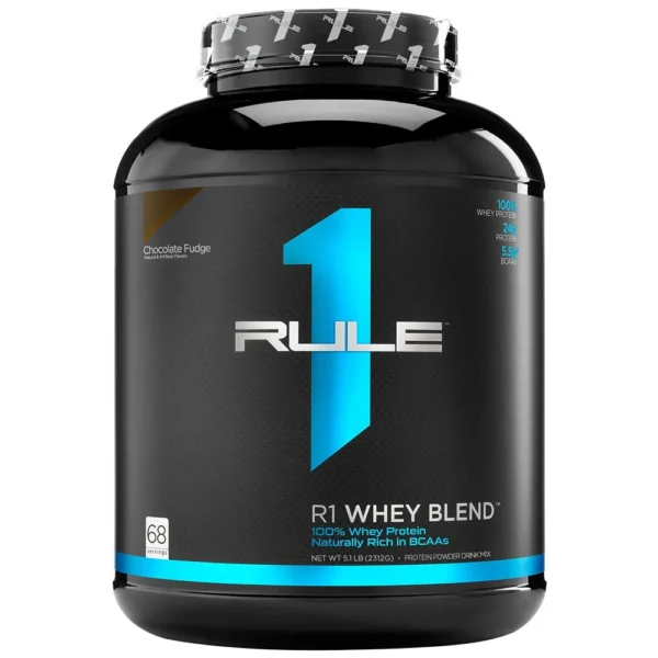 RULE 1 Whey Blend 100% Whey Protein 5Lbs (68 Servings) Chocolate Fudge
